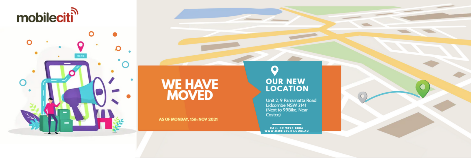 Mobileciti have moved to lidcombe