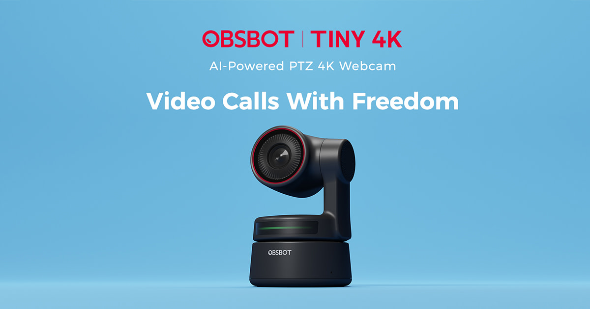 Obsbot Tiny 4K AI PTZ webcam banner