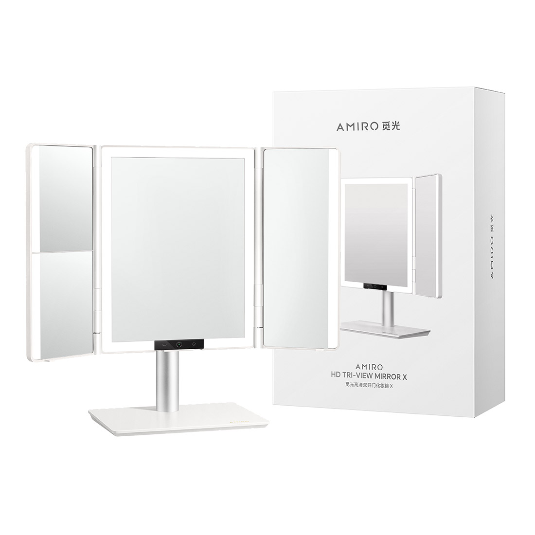 AMIRO HD Tri-View Mirror X (CN Version) - White-front 