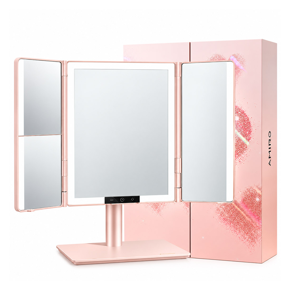 AMIRO HD Tri-View Mirror X [Love limited Edition] - Pink -main