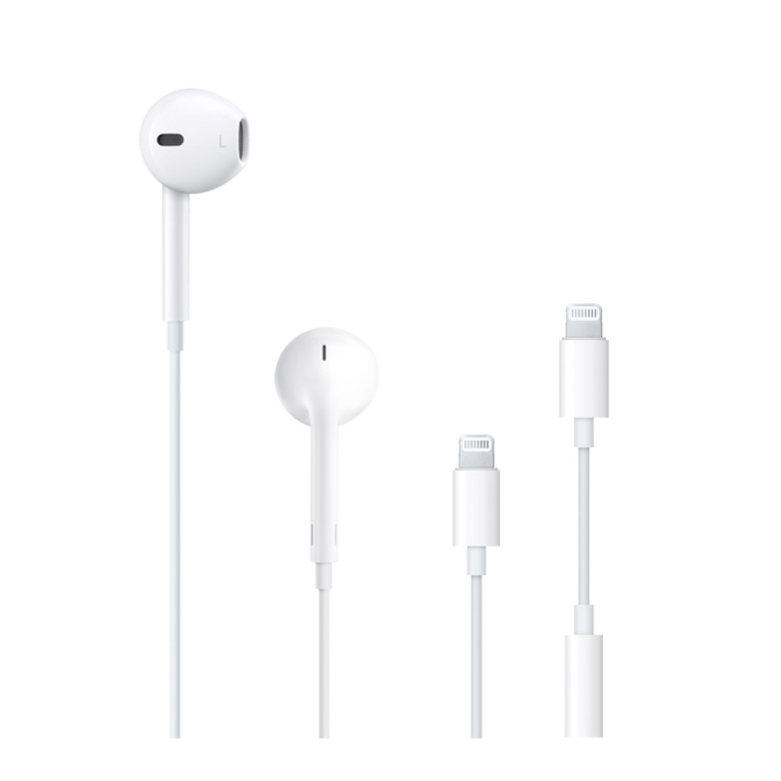 Photo of Apple EarPods (Lightning Connector) w/ lightning to 3.5-mm Headphone Jack Adapter [No Retail Box] - New
