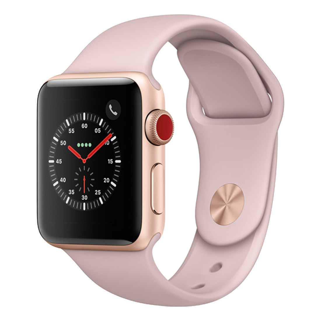 Apple Watch Series 3 38mm Gold Aluminum Case w/ Pink Sand Sport Band (Cellular) [Refurbished] - Excellent