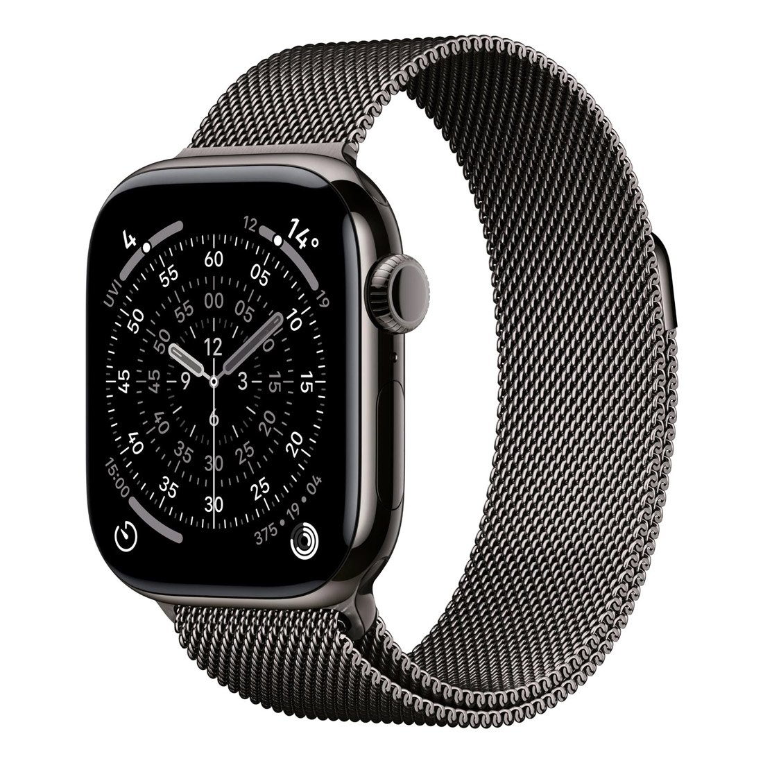 Photo of Apple Watch Series 11 GPS + Cellular 46mm Slate Titanium Case w/ Slate Milanese Loop (M/L)