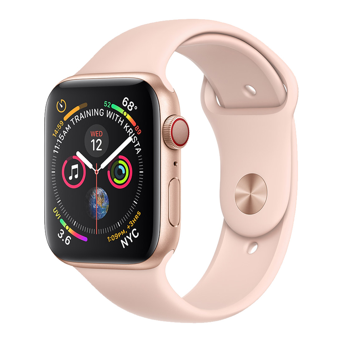 Apple Watch Series 4 44mm Gold Aluminium Case Pink Sand Sports Band (GPS + Cellular)