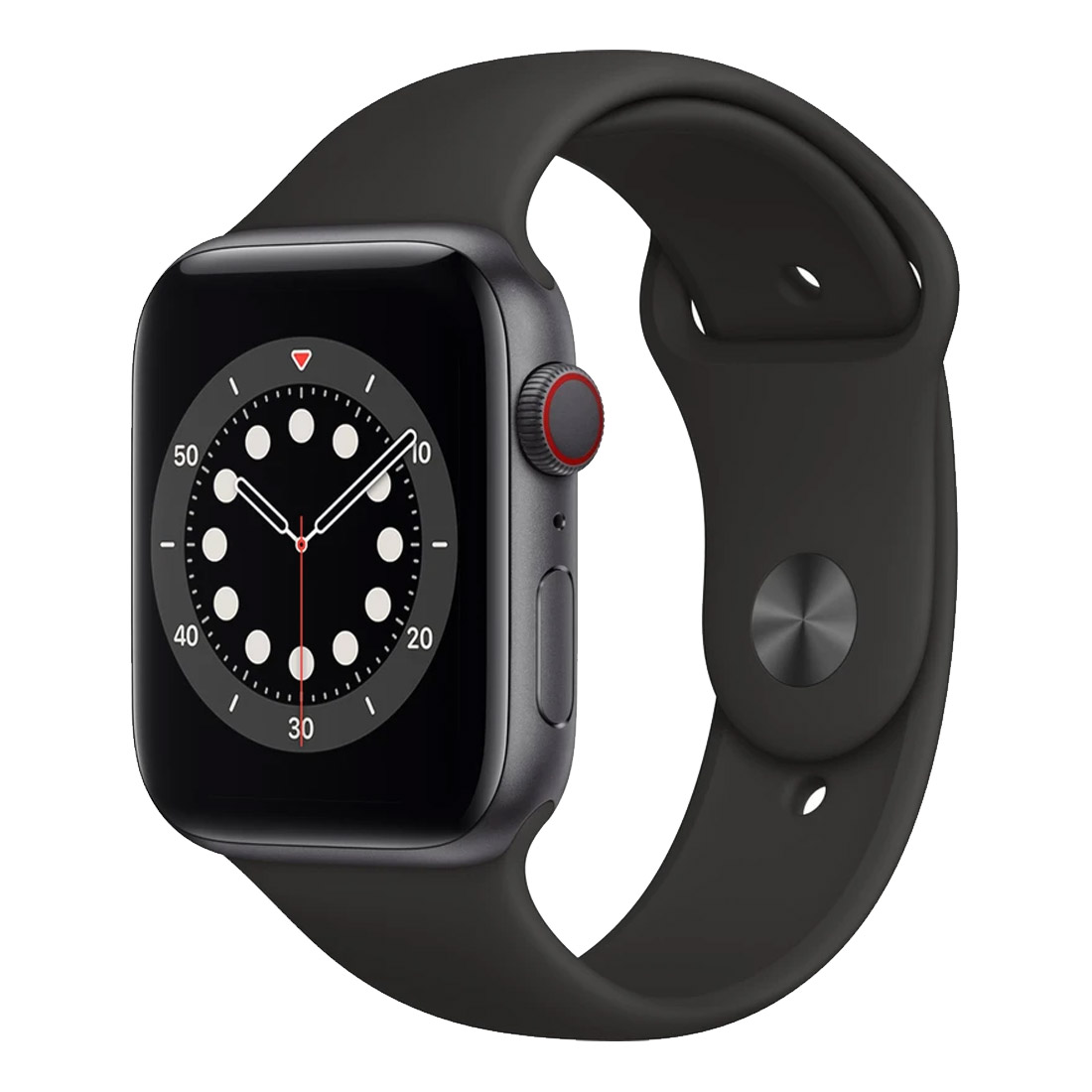 Apple Watch Series 6 40mm Space Grey Aluminum Case w/ Black Sport Band GPS + Cellular [Refurbished] - As New