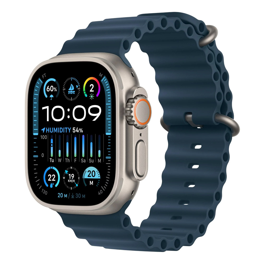 Photo of Apple Watch Ultra 2 49mm Titanium Case GPS + Cellular Blue Ocean Band - Brand New