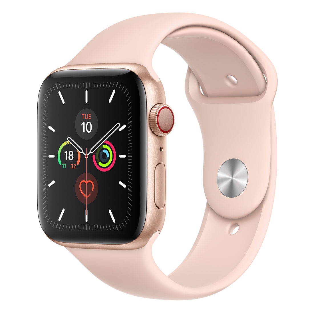 Apple Watch 40mm Series 5 (GPS + Cellular) - Gold Aluminum Case w/ Pink Sand Sport Band - [Refurbished] - As New