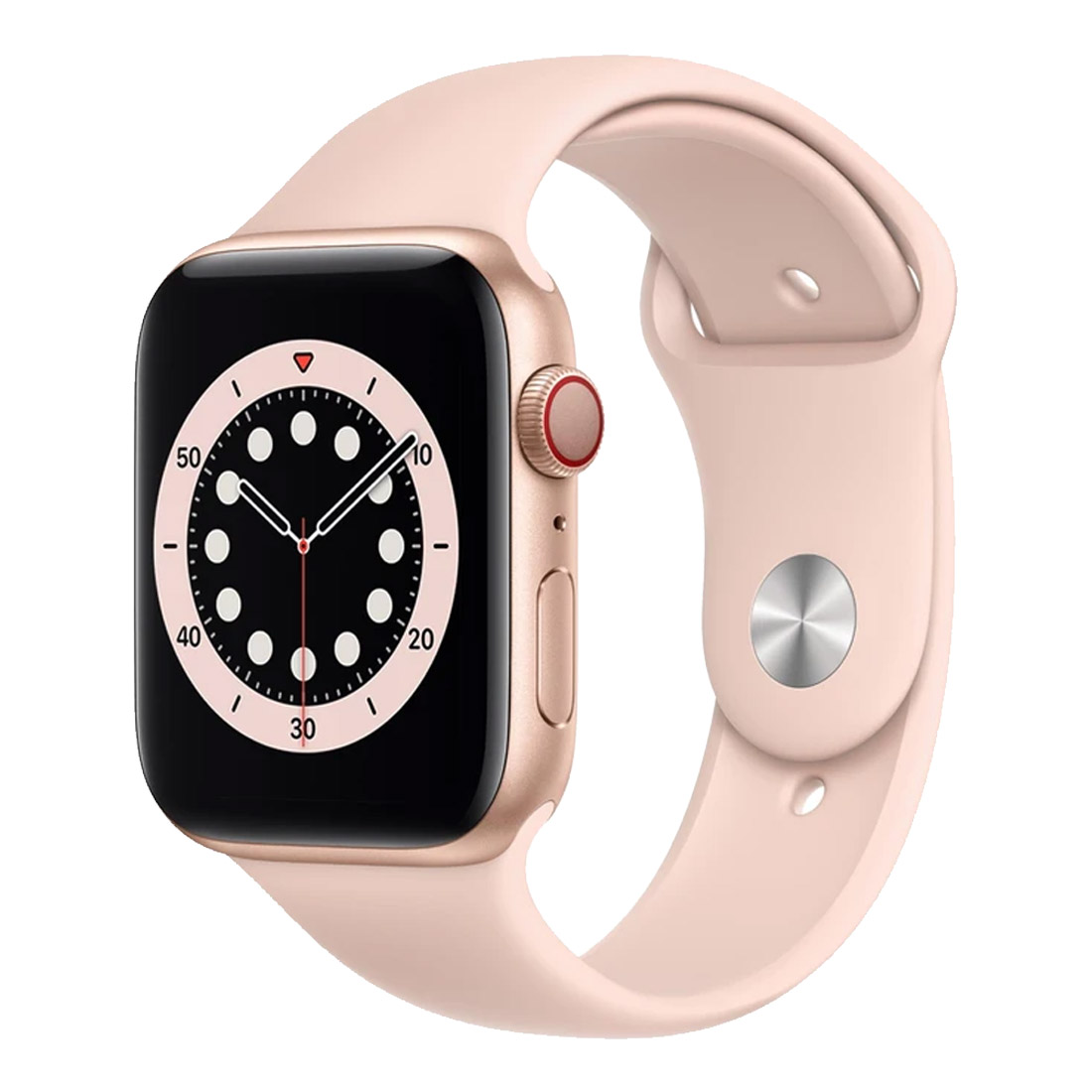 Apple Watch 44mm Series 6 Gold Aluminum Case w/ Pink Sand Sport Band GPS + Cellular [Refurbished] - As New