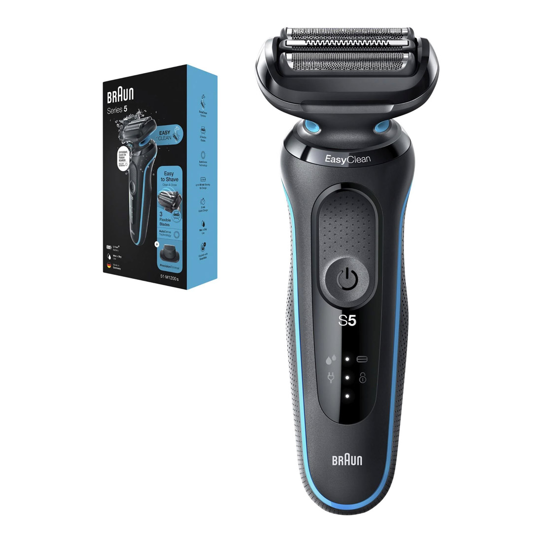 Photo of Braun 51-M1200S Series 5 Wet & Dry Electric Shaver w/ Precision Trimmer Head - Blue Mint