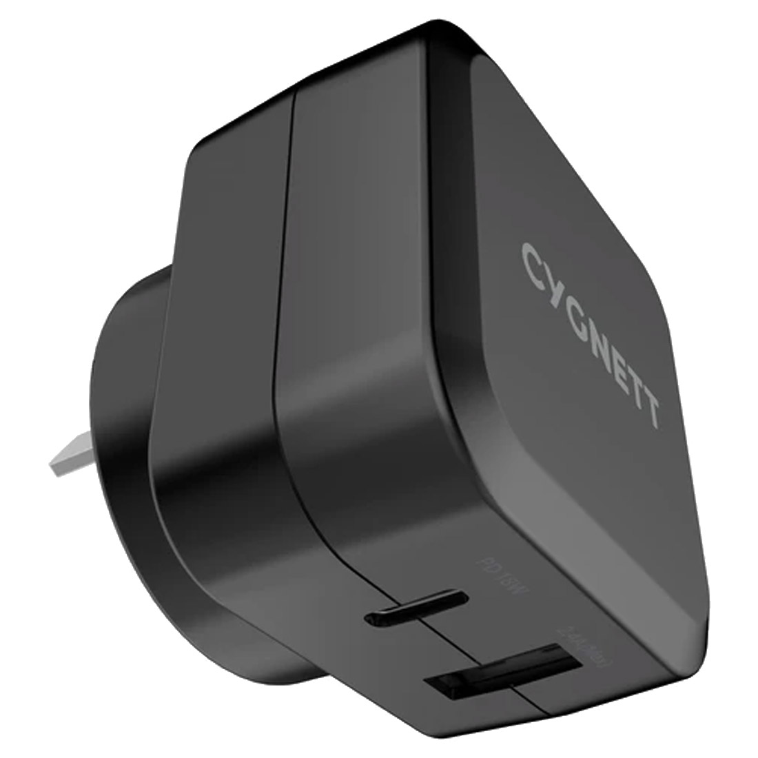 Cygnett PowerPlus 30W Dual USB (USB-C & USB-A) Wall Charger CY3087POPLU - Black