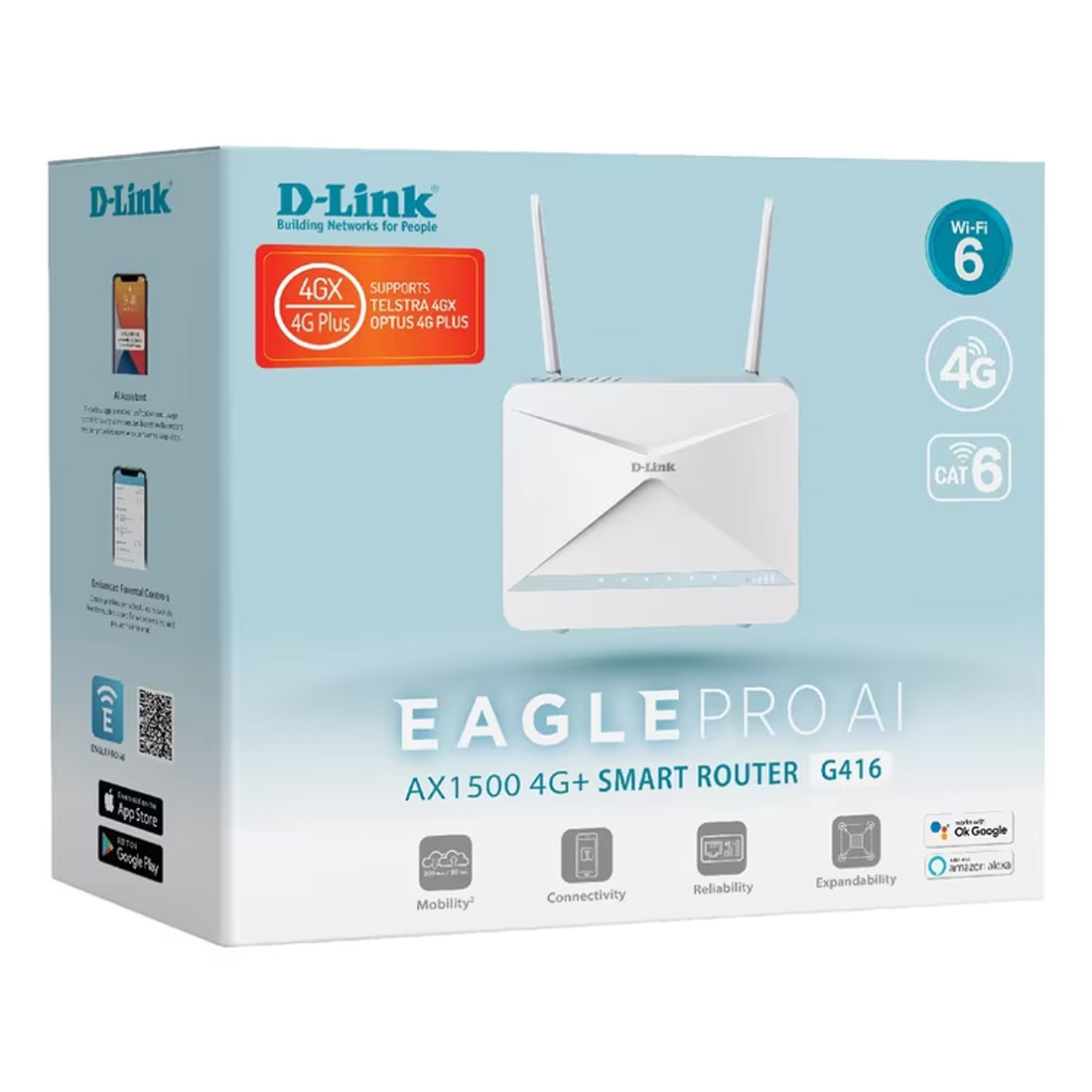 D-Link Eagle Pro AI AX1500 4G CAT6 Smart Router G416 - White | Mobileciti