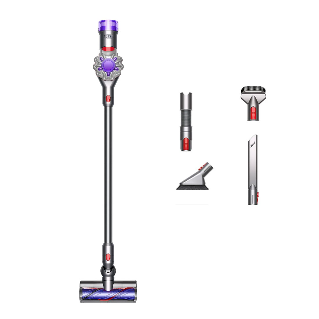 Dyson V8 Advanced Stick Vacuum with Car Cleaning Kit 626439-01 - Silver-main 