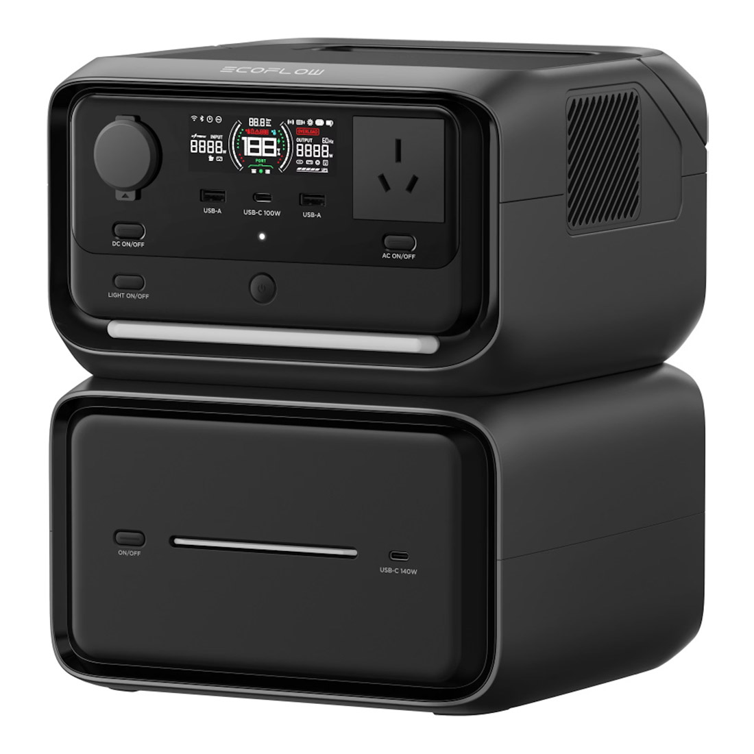 EcoFlow River 3 Max Plus Portable Power Station w/ 600W AC output & Built in 858Wh (71Ah@12V) LFP Battery=main 