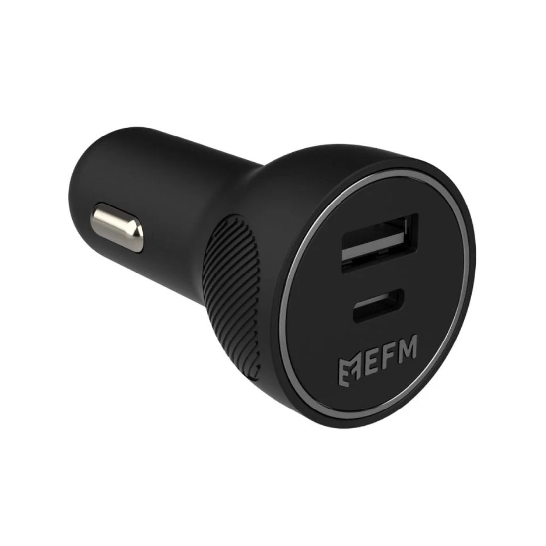 Photo of EFM 30W Dual Port Car Charger USB-C PD Port to USB-A - Black