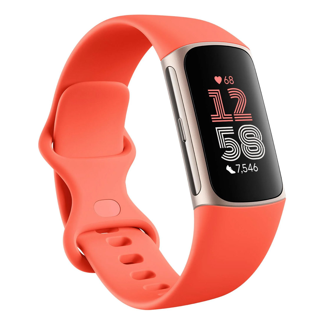 Photo of Fitbit Charge 6 Fitness Tracker - Coral/Champagne Gold Aluminium