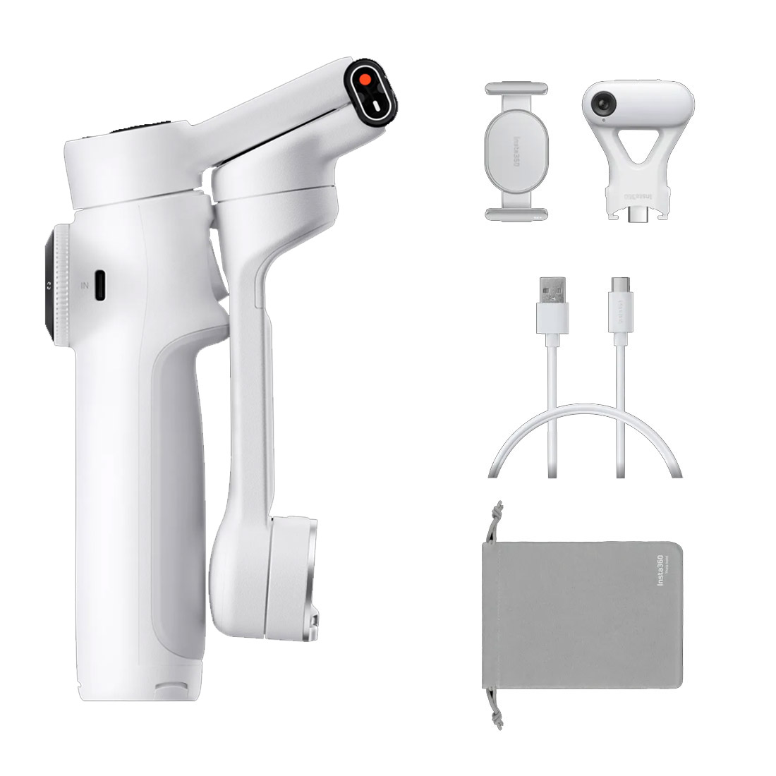 Insta360 Flow 2 AI Tracker Bundle - Summit White-combo 