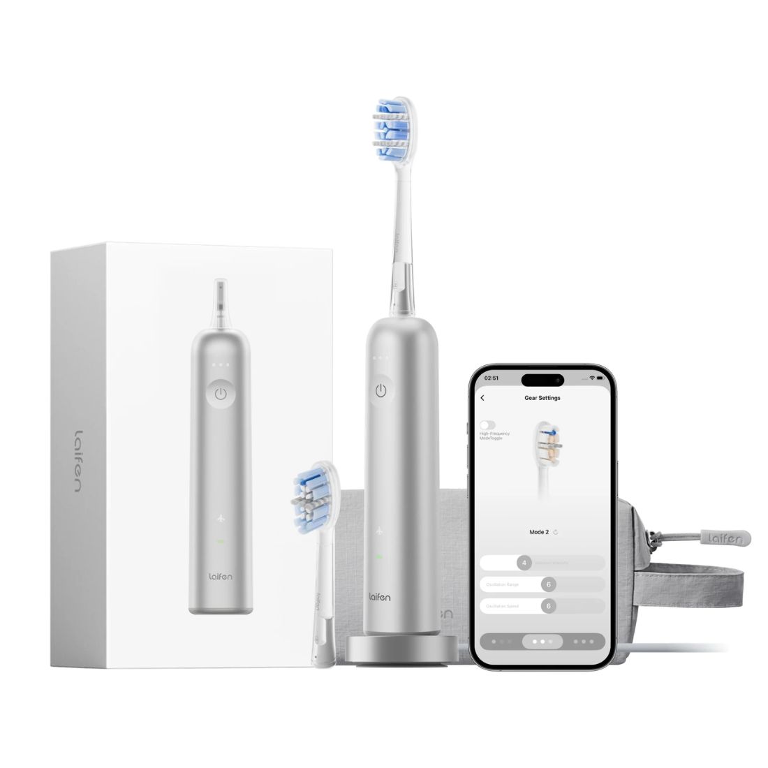 Photo of Laifen Wave Pro Electric Toothbrush w/ Travel Pouch - Aluminum Alloy