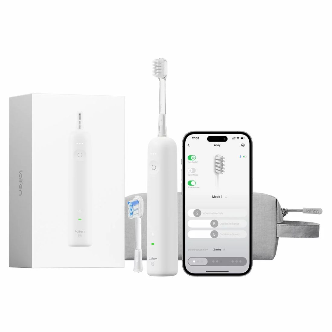 Photo of Laifen Wave SE Electric Toothbrush w/Travel Pouch - White