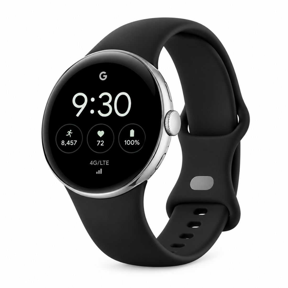 Photo of Google Pixel Watch 2 LTE Polished Silver with Obsidian Active Band [Refur] - Excellent