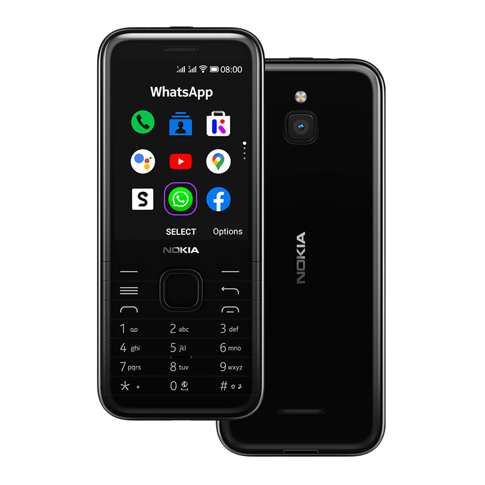 Nokia 8000 (2021, 2.8'', 4GB/512MB, Keypad) - Black
