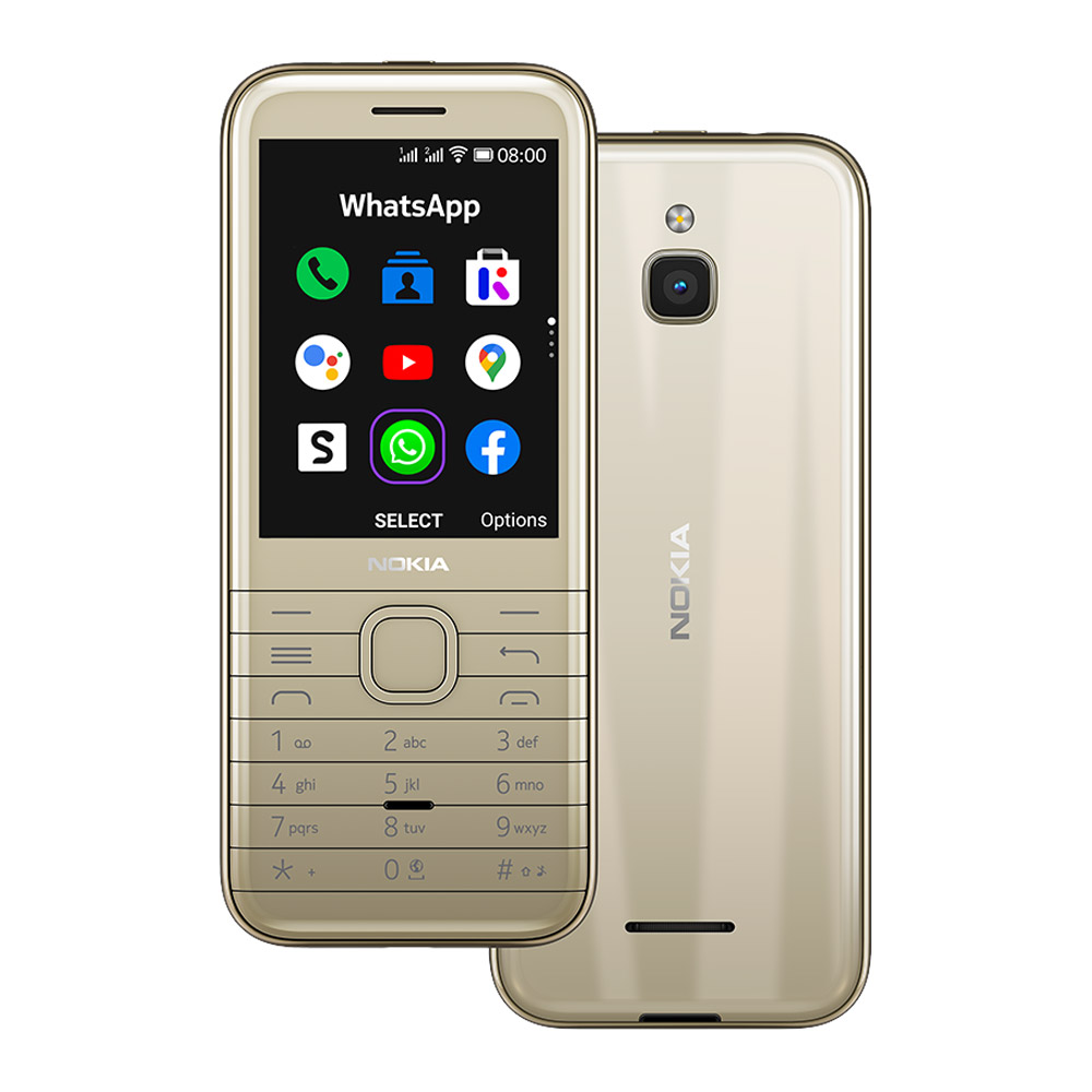Nokia 8000 (2021, 2.8'', 4GB/512MB, Keypad) - Gold