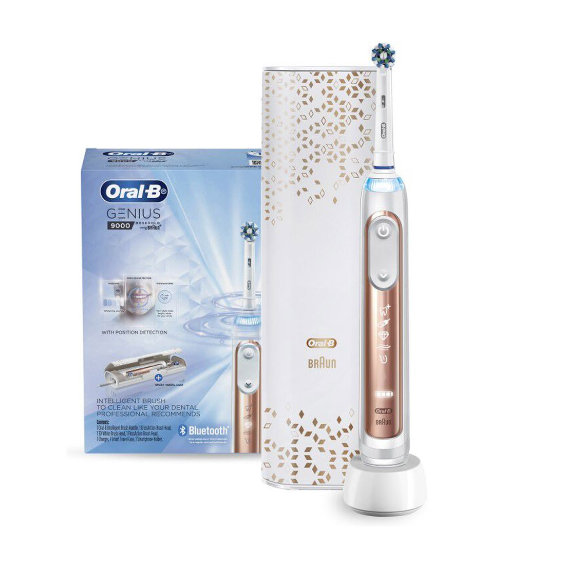 Oral-B Genius 9000 Electric Toothbrush - Rose Gold | Mobileciti