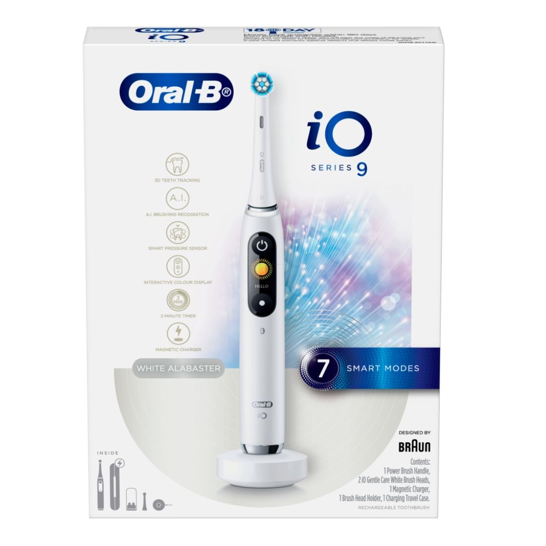 Oral-B iO Series 9 Electric Toothbrush W/ Travel Case - Alabaster