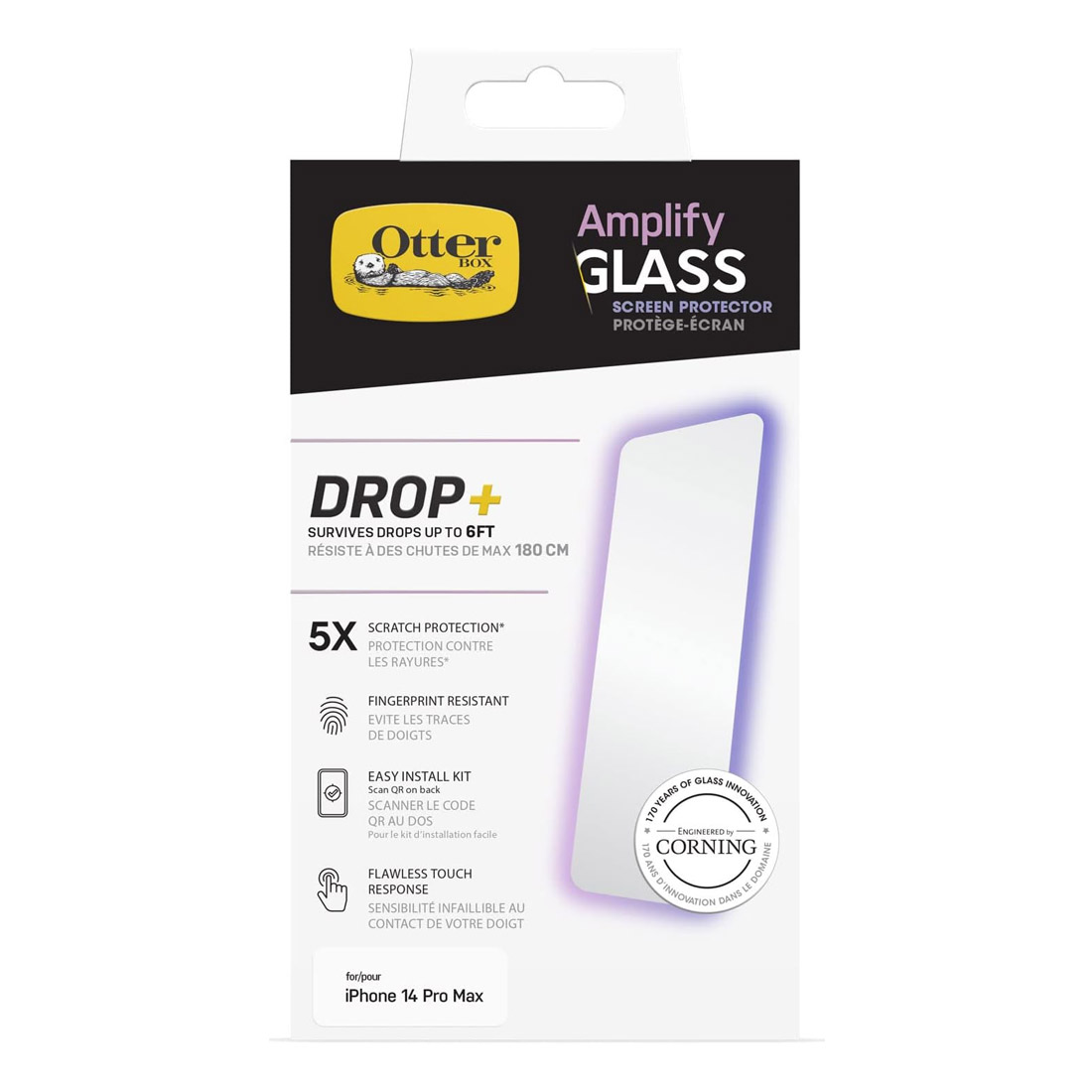 Photo of Otterbox iPhone 14 Pro Max Amplify Glass Antimicrobial Screen Protector 77-88854