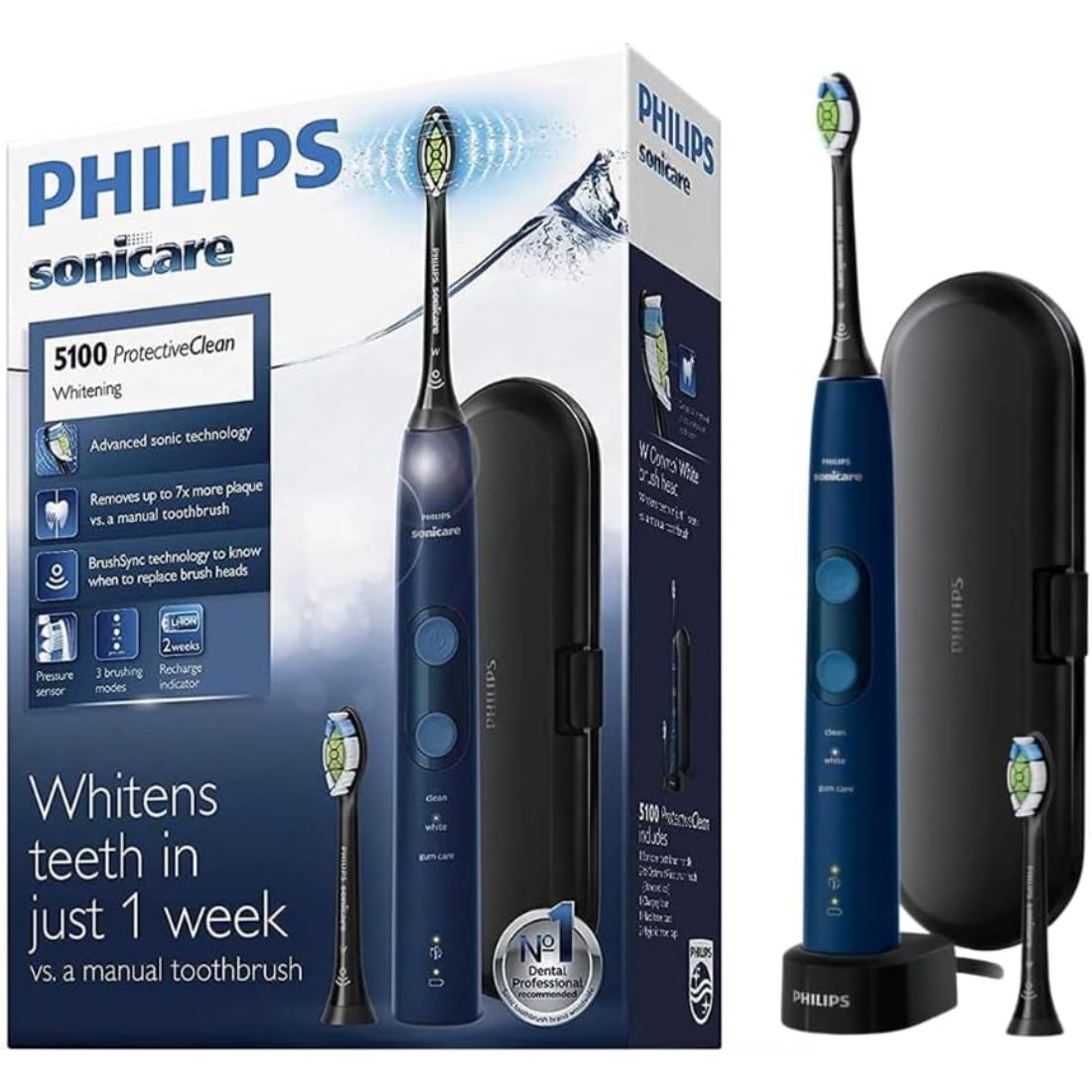 Photo of Philips Sonicare ProtectiveClean 5100 Electric Toothbrush w/ Travel Case - Navy Blue