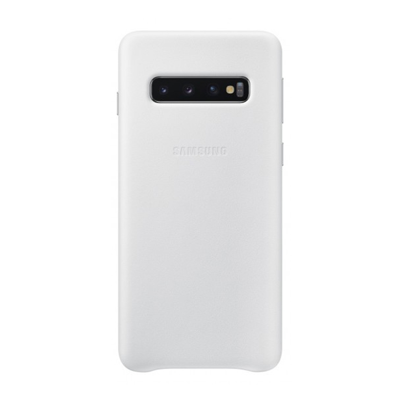 Samsung Galaxy S10+ Plus Leather Back Cover - White
