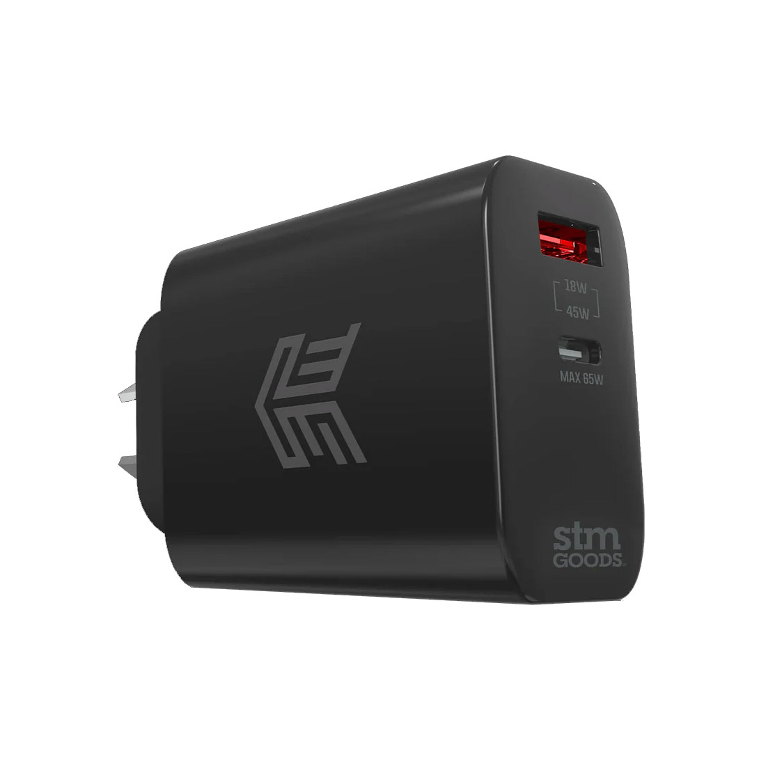 STM 65W Dual Port USB-C and USB-A Power Adapter - Black-main 
