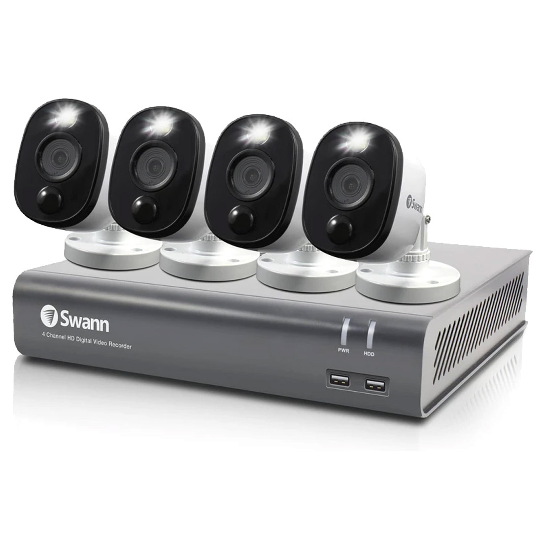 Swann 4 Channel Security System 1TB HDD w/ 4 Thermal Sensing Weatherproof Cameras PRO-1080MSB SWDVK-445804WL