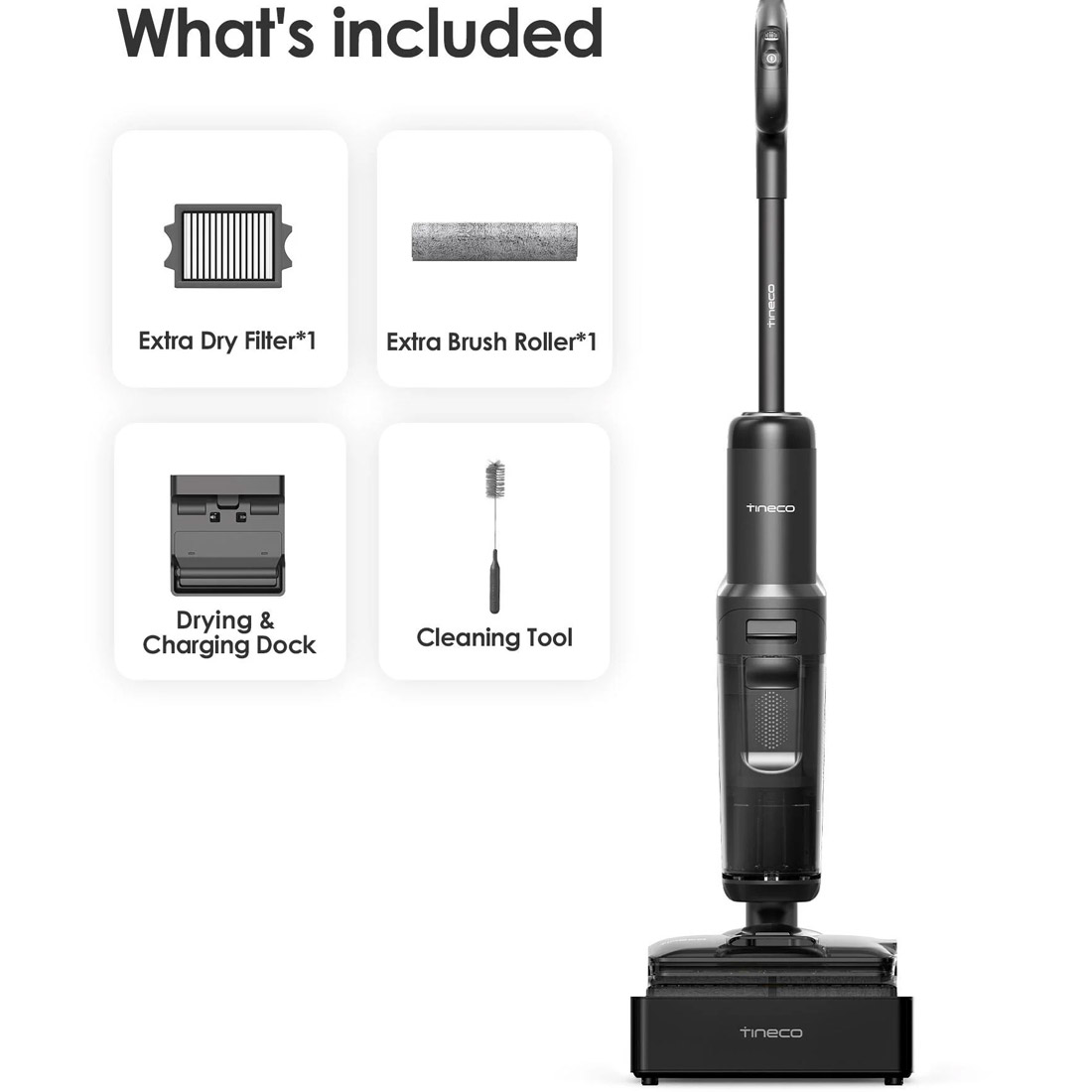 Tineco Floor One S7 Stretch Steam Floor Washer - Black