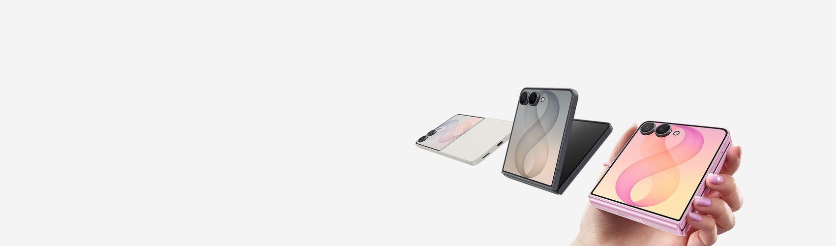 Samsung Galaxy Z Flip8 in three colours